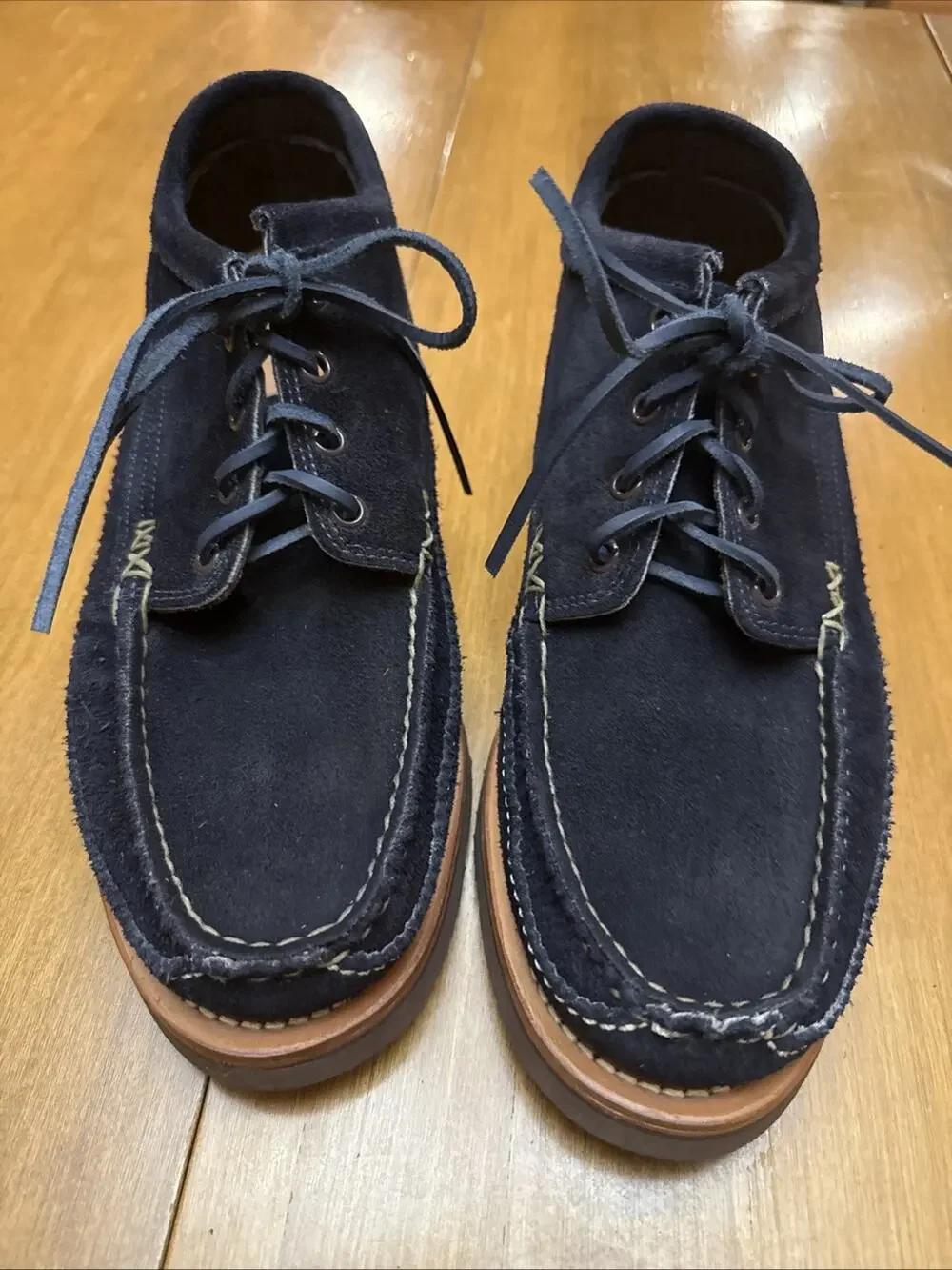 Yuketen Maine Guide Ox - Navy Suede, Size 12D, Vibram Sole, Made In USA, EUC!